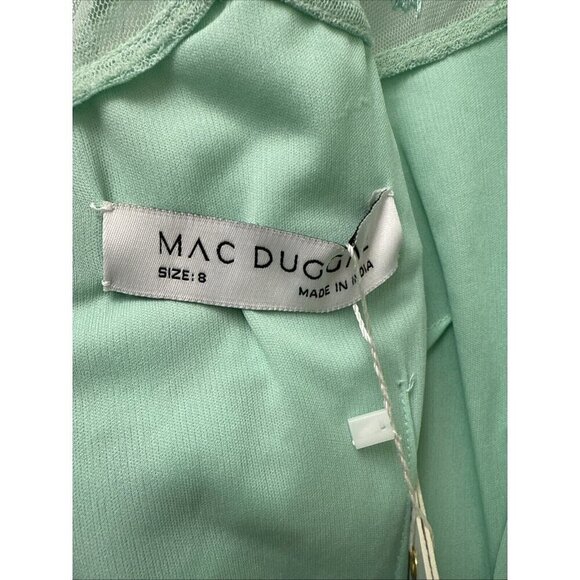 Mac Duggal Size 8 Mint Green A35147 Embroidered Midi A-Line Cocktail Dress New - Picture 9 of 12